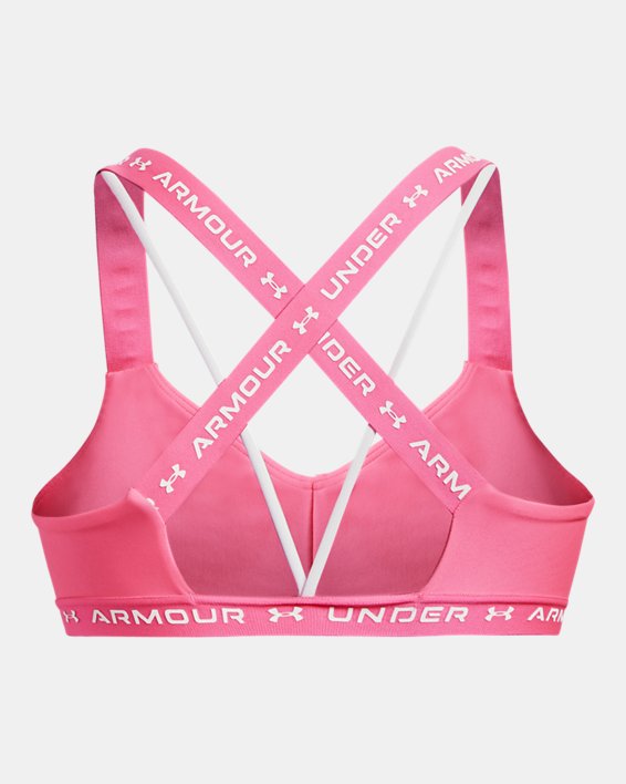 Women's UA Crossback Low Sports Bra, Pink, pdpMainDesktop image number 11